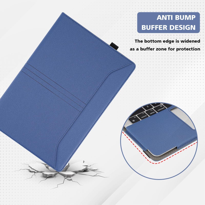 TT TYTX TYTX MacBook Pro Case 13 Inch, PU Leather Laptop Case with Vents and Stand Function, Blue - Image 4
